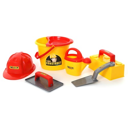 attrezzi da costruzione con casco